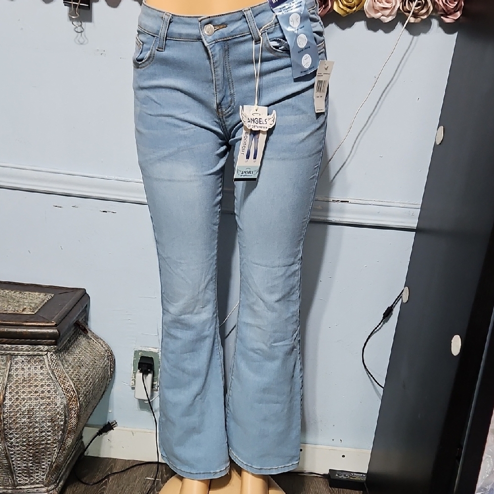 Angels Light Blue Flare Jeans